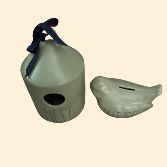 Rae Dunn Birdhouse and bird bank set - Picture 9 of 9